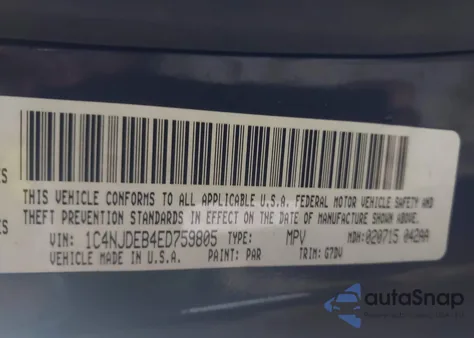 2014 Jeep Compass Latitude from USA, damaged, VIN 1C4NJDEB4ED759805